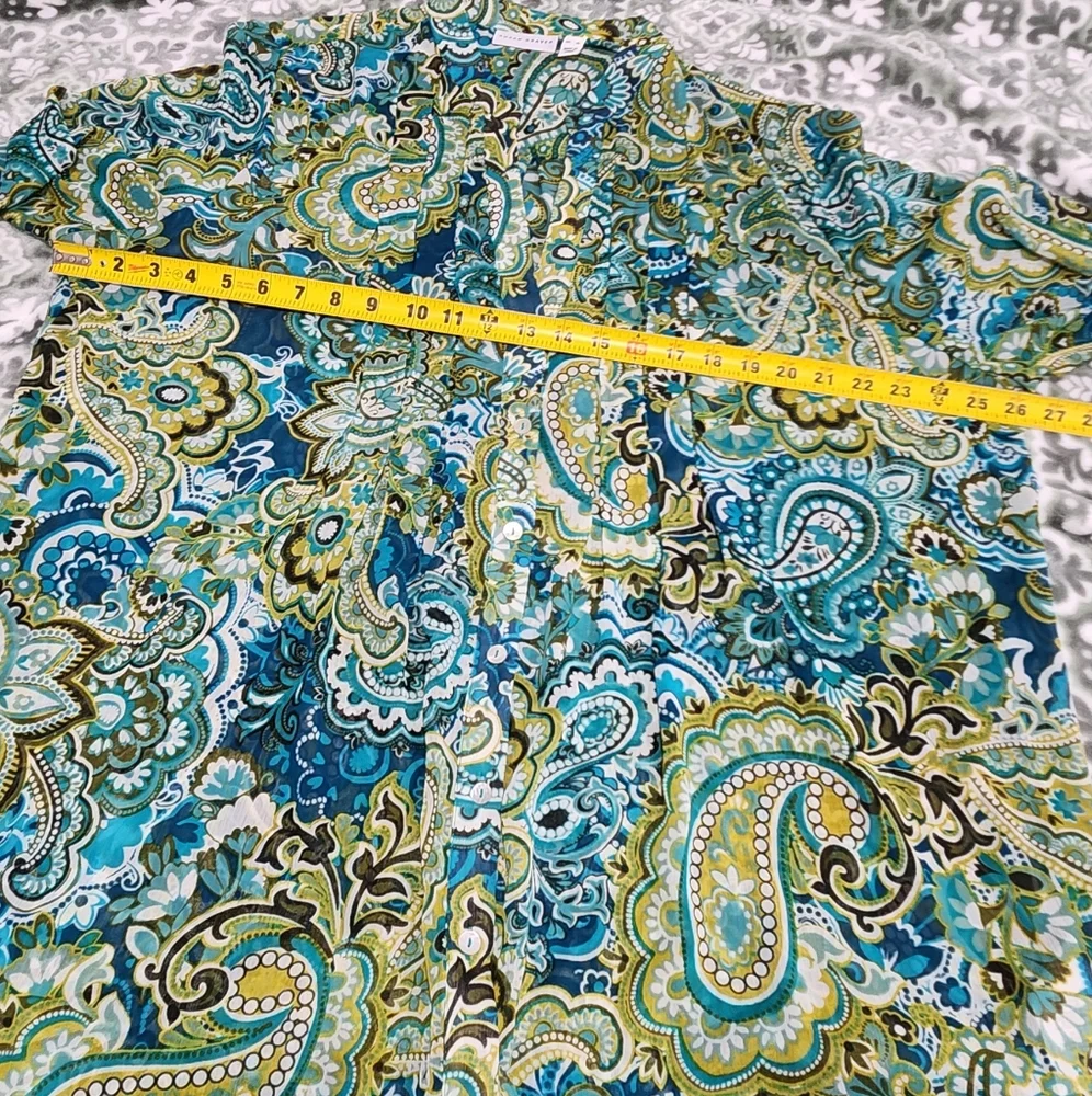 Susan Graver Crinkled Sheer Chiffon Printed Tunic with Knit Tank - Picture 3 of 7